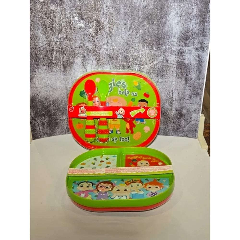 Cocomelon 3 Piece Feeding Set Lot Of 2 BPA Free New (105)